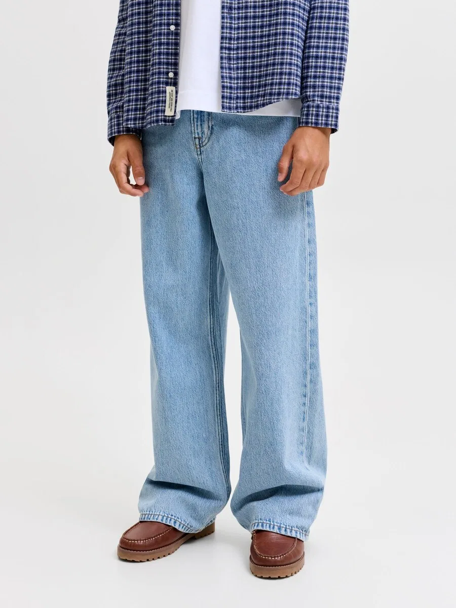 Джинсы Jack & Jones Junior Wide leg Jeans 'JJIDAVE JJJAX' светло-голубого цвета — фото 2