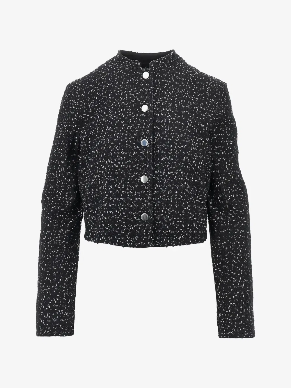 Укороченная куртка с пайетками EMPORIO ARMANI, черный
