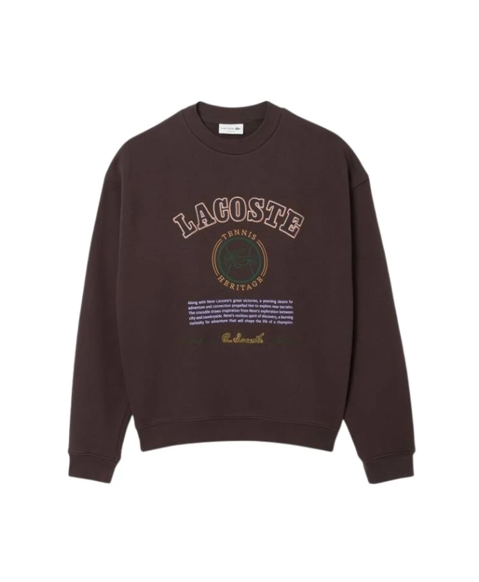 

Флисовая толстовка с вышивкой в стиле «Наследие» Lacoste, коричневый