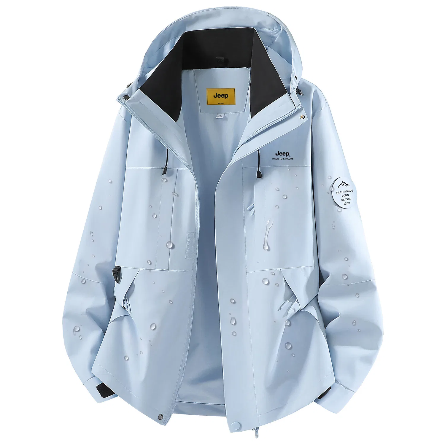 Детская куртка с капюшоном, прямой крой, модель Unisex Hooded Non Detachable Moderate Straight Fit, Jeep, Moonlight Blue