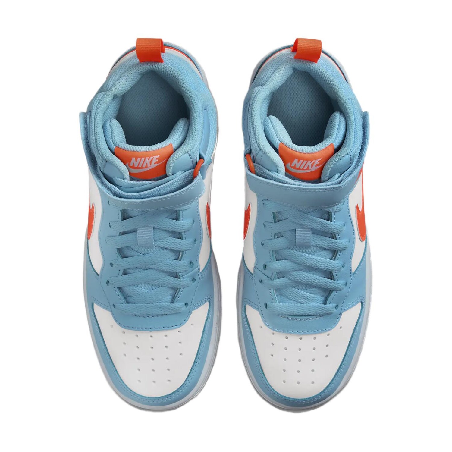 Кроссовки Nike Court Borough Mid 2 GS "Aquarius Blue Total Orange" — фото 3