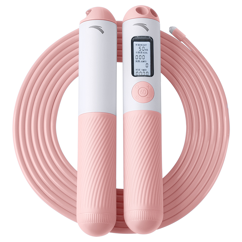 

Умная скакалка для фитнеса с подсчетом для взрослых PVC+стальной трос ABS+силиконовый контроллер 2,9 м регулируемая ANTA, розовый