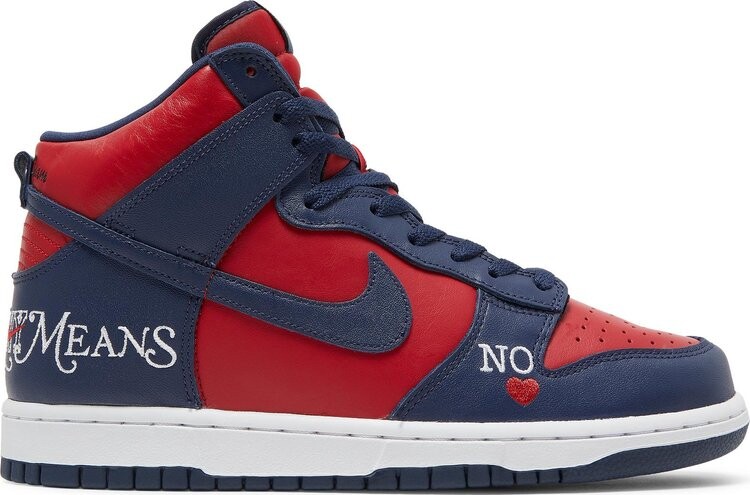 

Кроссовки Nike Supreme x Dunk High SB 'By Any Means - Red Navy', красный, Красный;черный, Кроссовки Nike Supreme x Dunk High SB 'By Any Means - Red Navy', красный