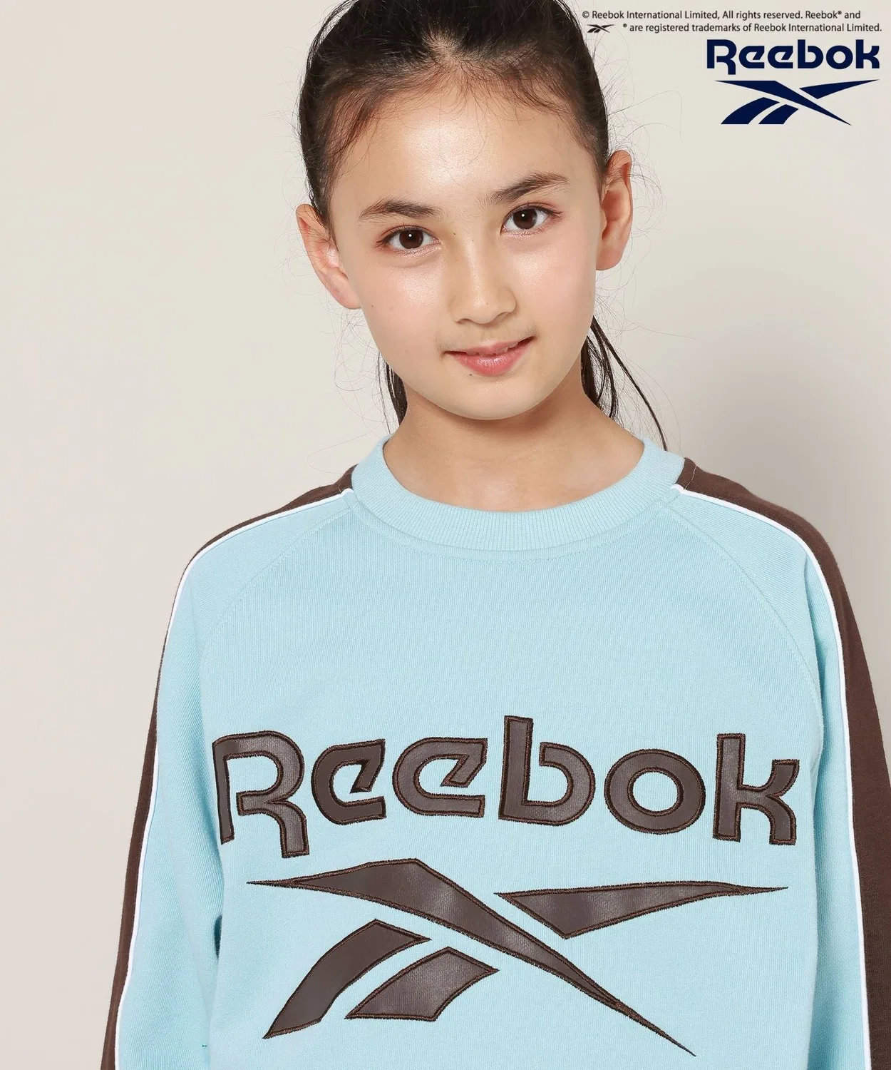 Детский свитшот с длинным рукавоми принтом Reebok, Черный — фото 4