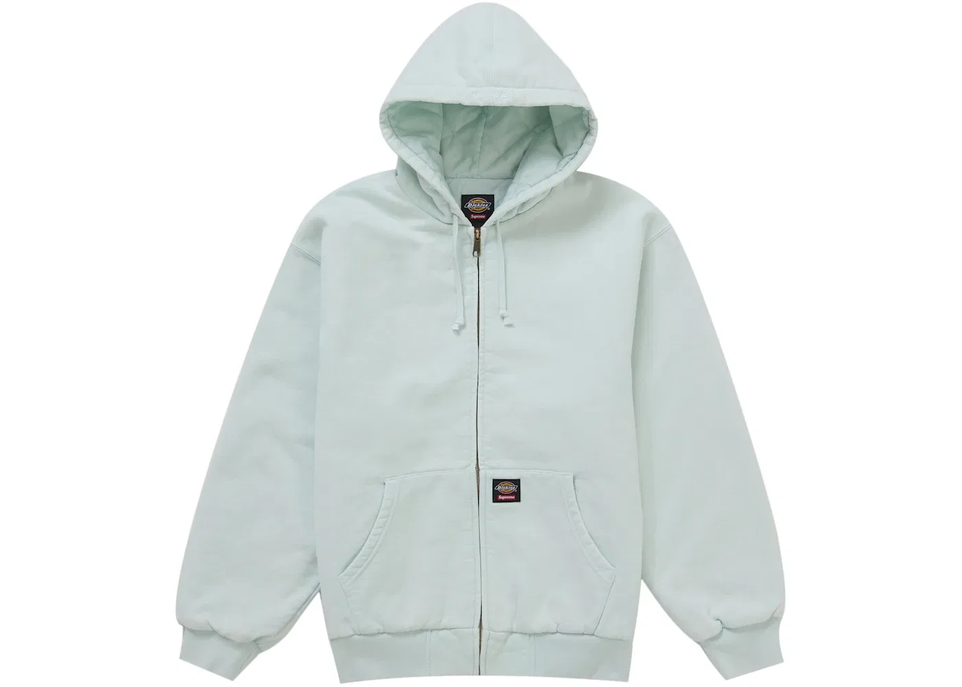 Мужская худи стеганая на молнии с капюшоном Supreme Sweatshirt (FW25), Light Blue