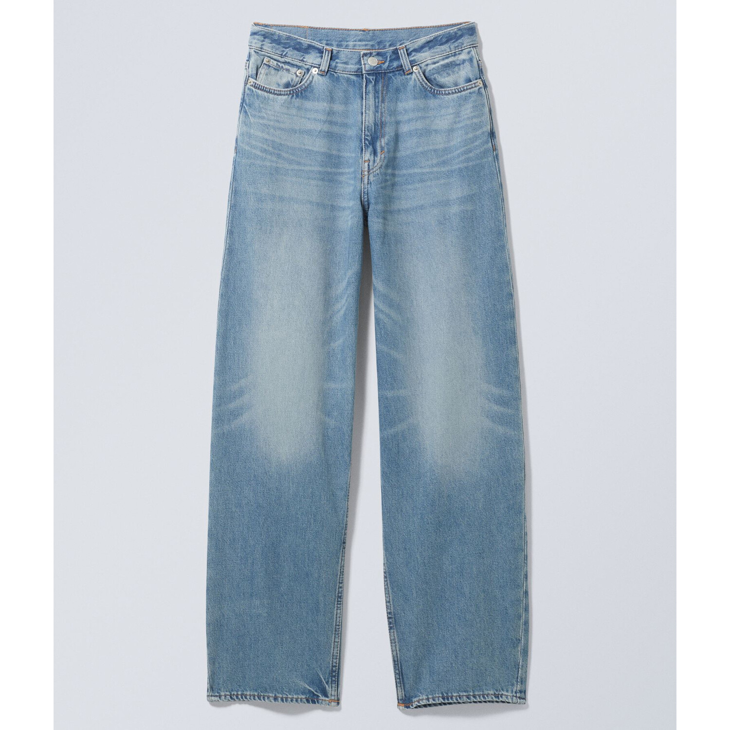 

Джинсы-рейлинг Weekday With A Mid-rise Waist And Straight Legs, синий