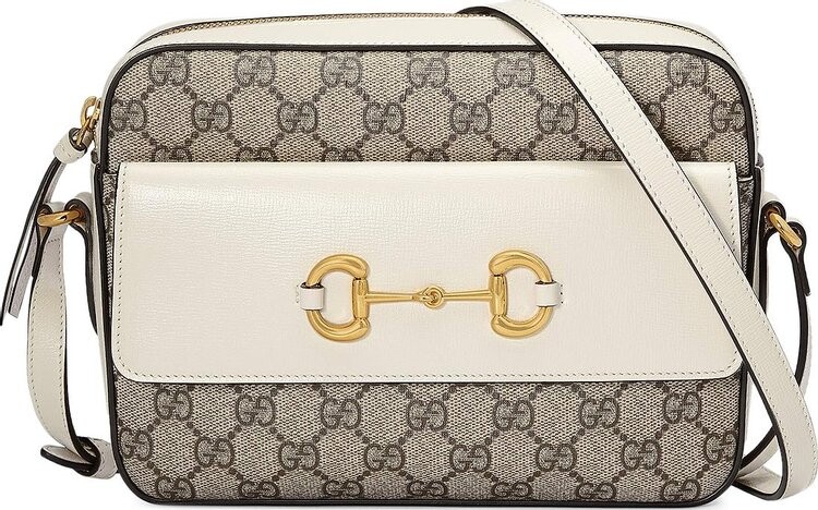 

Сумка Gucci Horsebit 1955 Small Shoulder Bag White/Beige/Ebony, белый