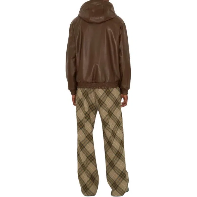 Мужская кожаная куртка с капюшоном B Shield Burberry, Brown — фото 3