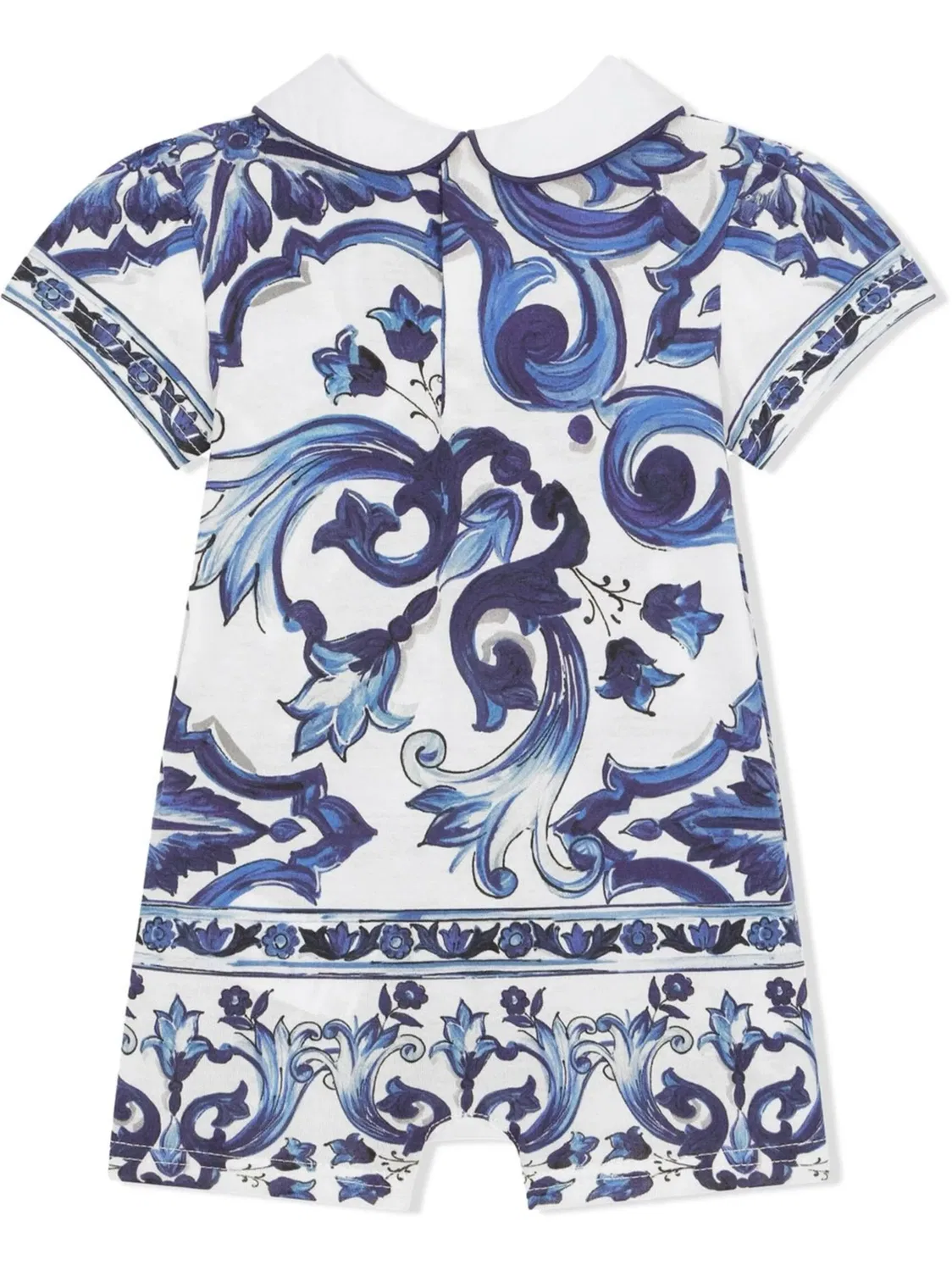 Комплект из комбинезона и повязки на голову с принтом Majolica Dolce & Gabbana Kids, синий — фото 3