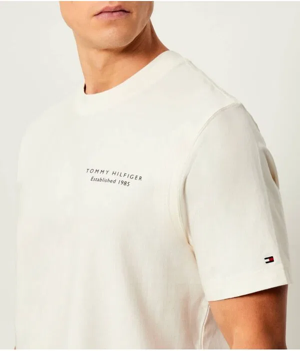 Мужская футболка хлопковая Tommy Hilfiger, Écru — фото 4