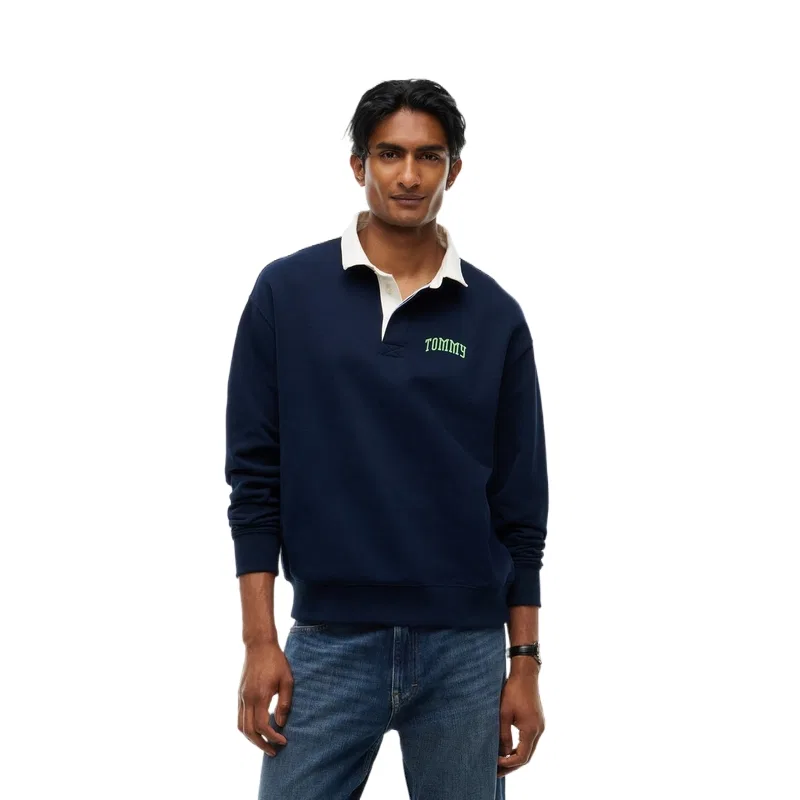 Мужской свитшот с поло-воротником Navy Blue C1G Tommy Hilfiger, Navy Blue C1G