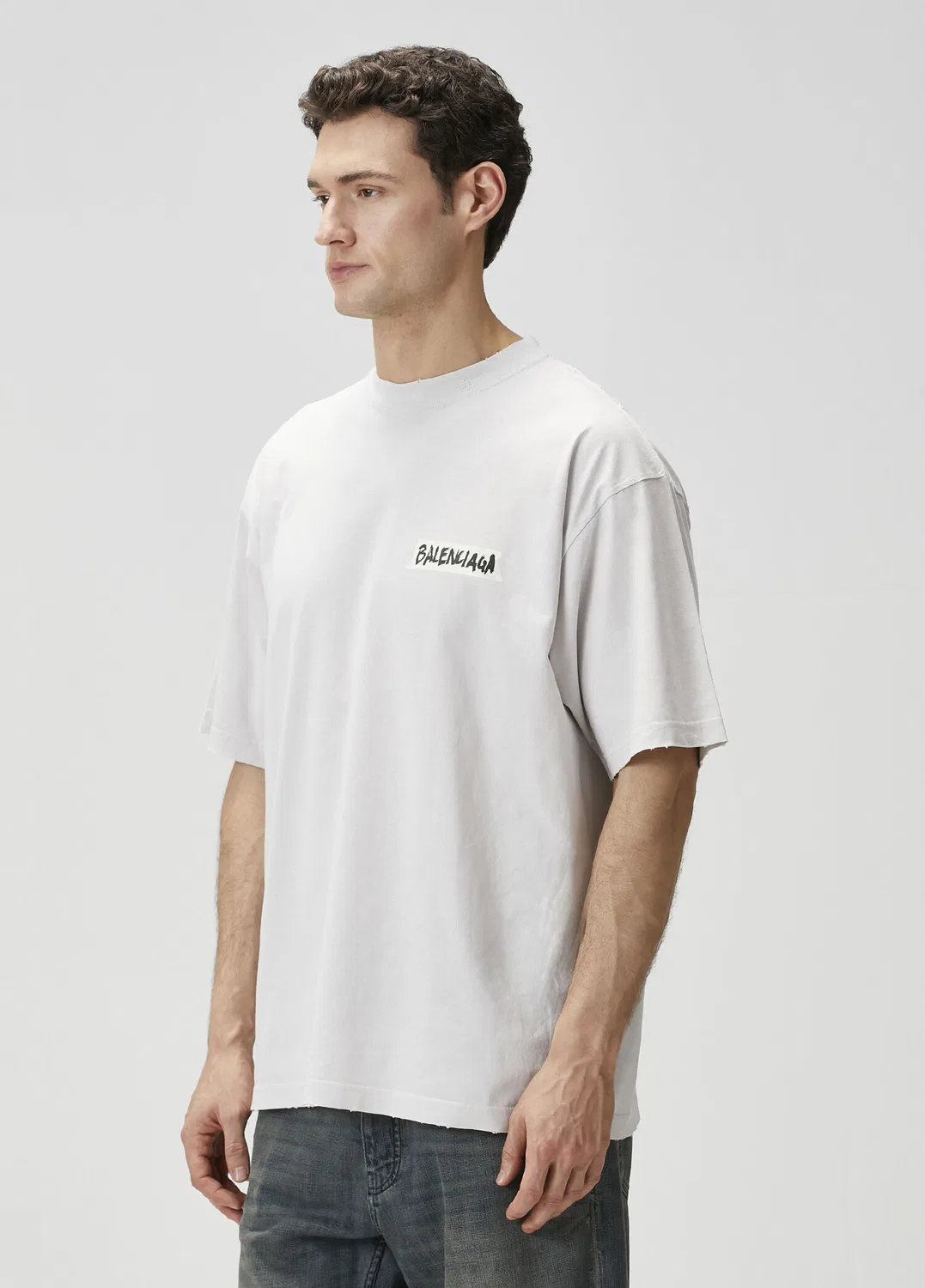 Футболка Balenciaga, светло-серый — фото 3