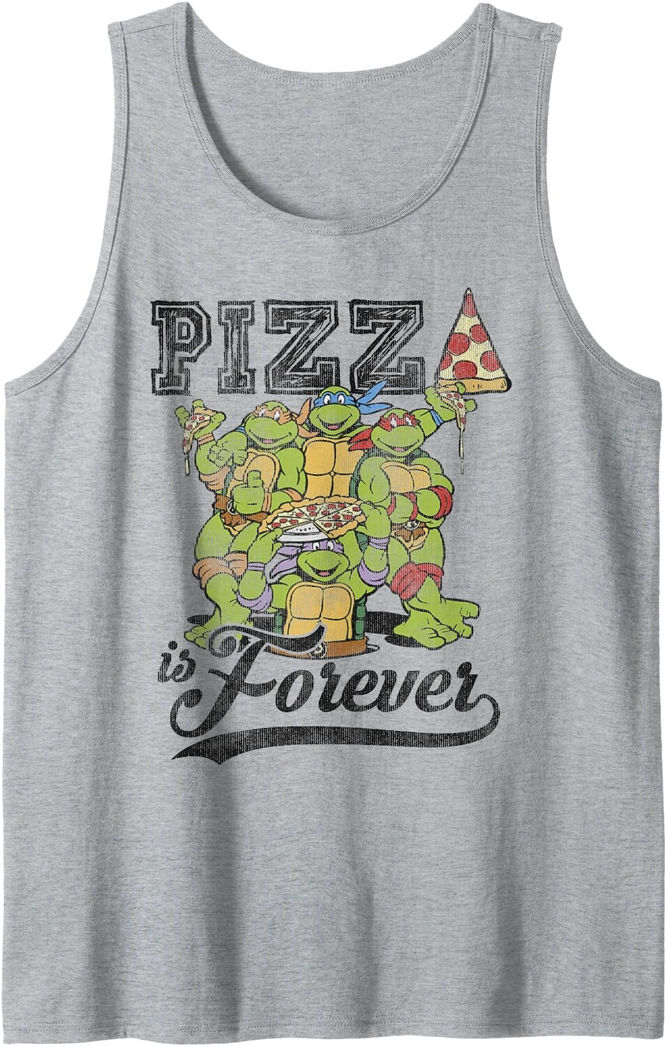 

Мужская майка Nickelodeon Teenage Mutant Ninja Turtles Pizza Forever, серый вереск