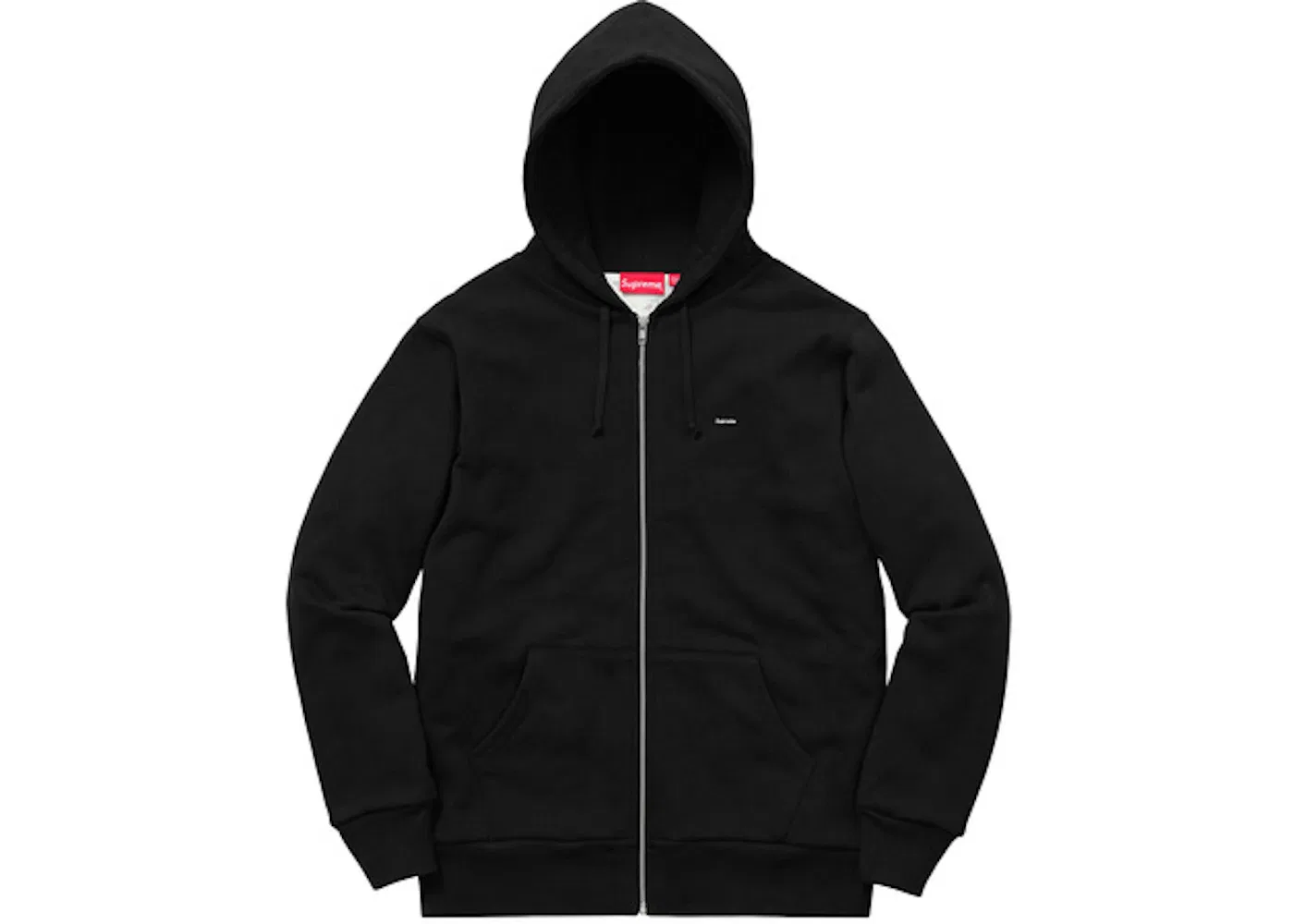 Мужская худи с нагрудным принтом Supreme Small Box Thermal Zip Up Hoodie, Black