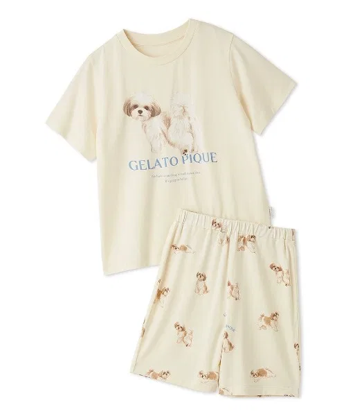Детский комплект из футболки и шорт с принтом Dog Walk, модель One Point T-Shirt & Short Pants Set, gelato pique, Blue — фото 2