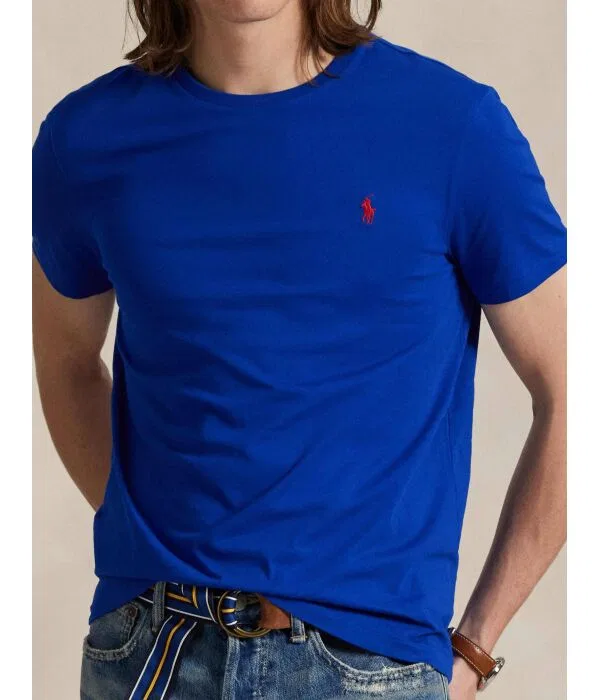 Мужская футболка Custom Slim Fit Polo Ralph Lauren, Fiordaliso — фото 4