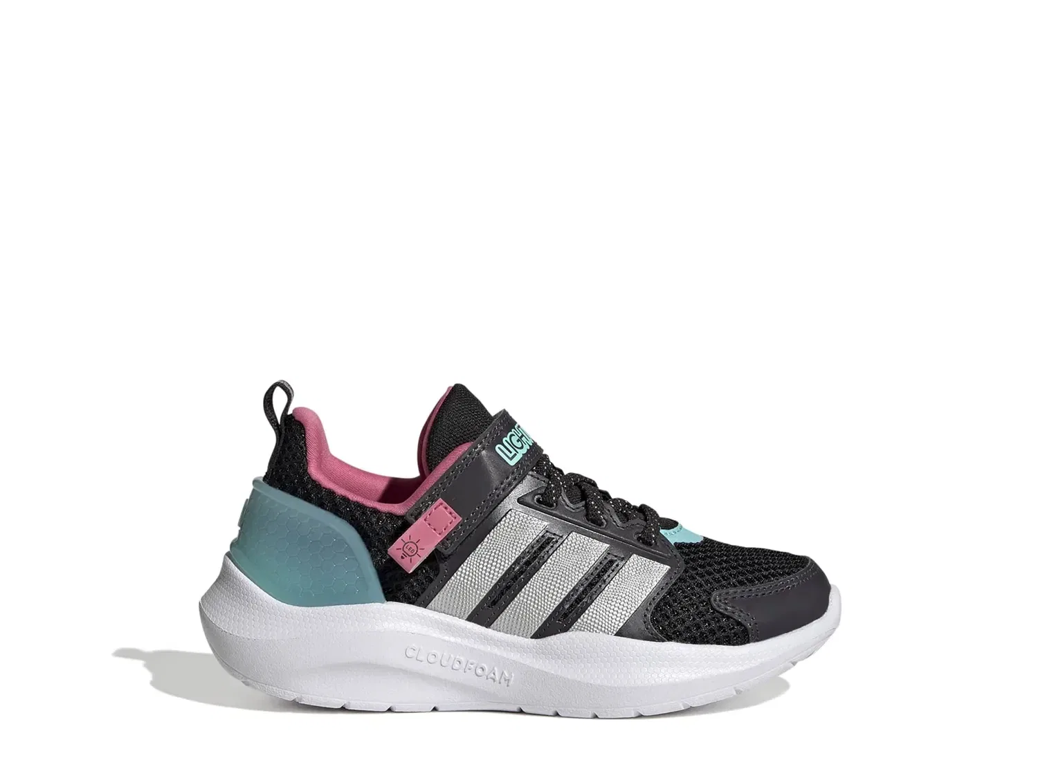 Кроссовки детские со светящейся пяткой Lightorama Runner, adidas, черный — фото 2