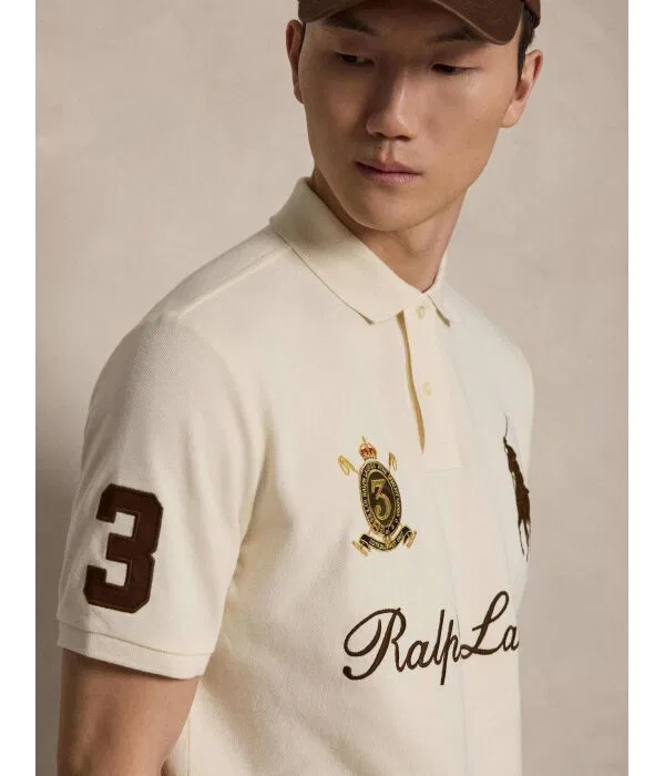 Мужское поло классического кроя Polo Ralph Lauren, Crema — фото 4