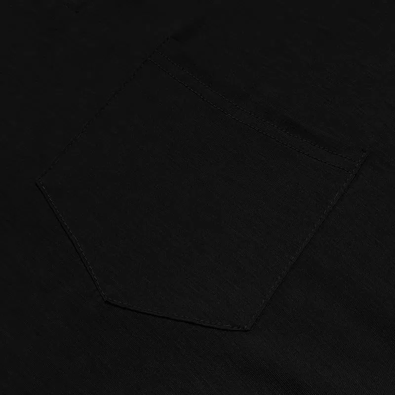 Мужская льняная худи-футболка с длинным рукавом, Black — фото 4