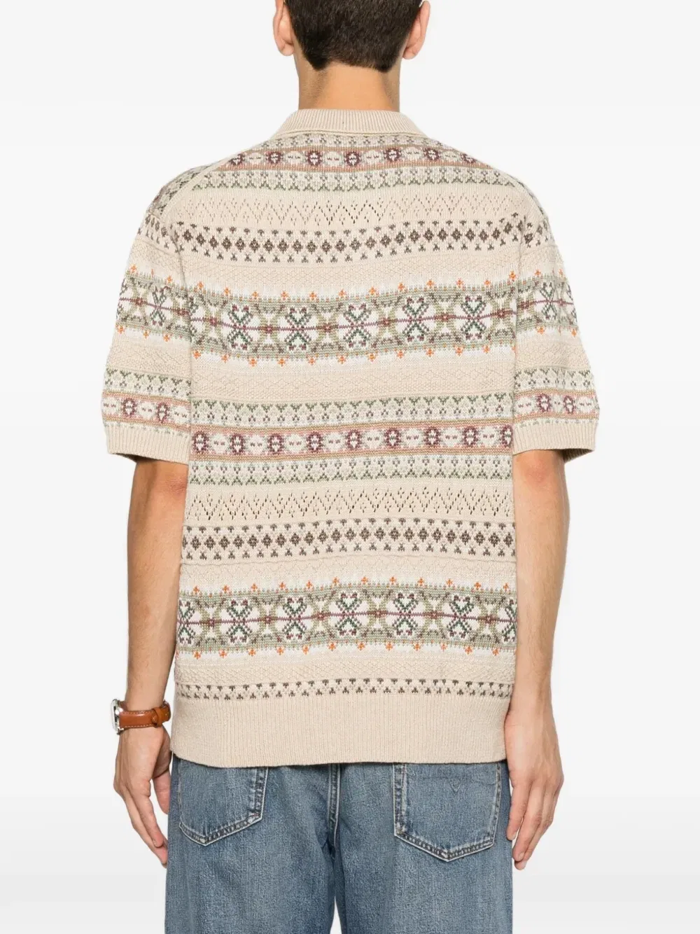 Рубашка-поло с короткими рукавами Fair Isle Polo Ralph Lauren, бежевый — фото 4