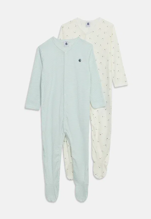 Комплект пижамы полосатый pizama Petit Bateau Green/White, белый/зеленый