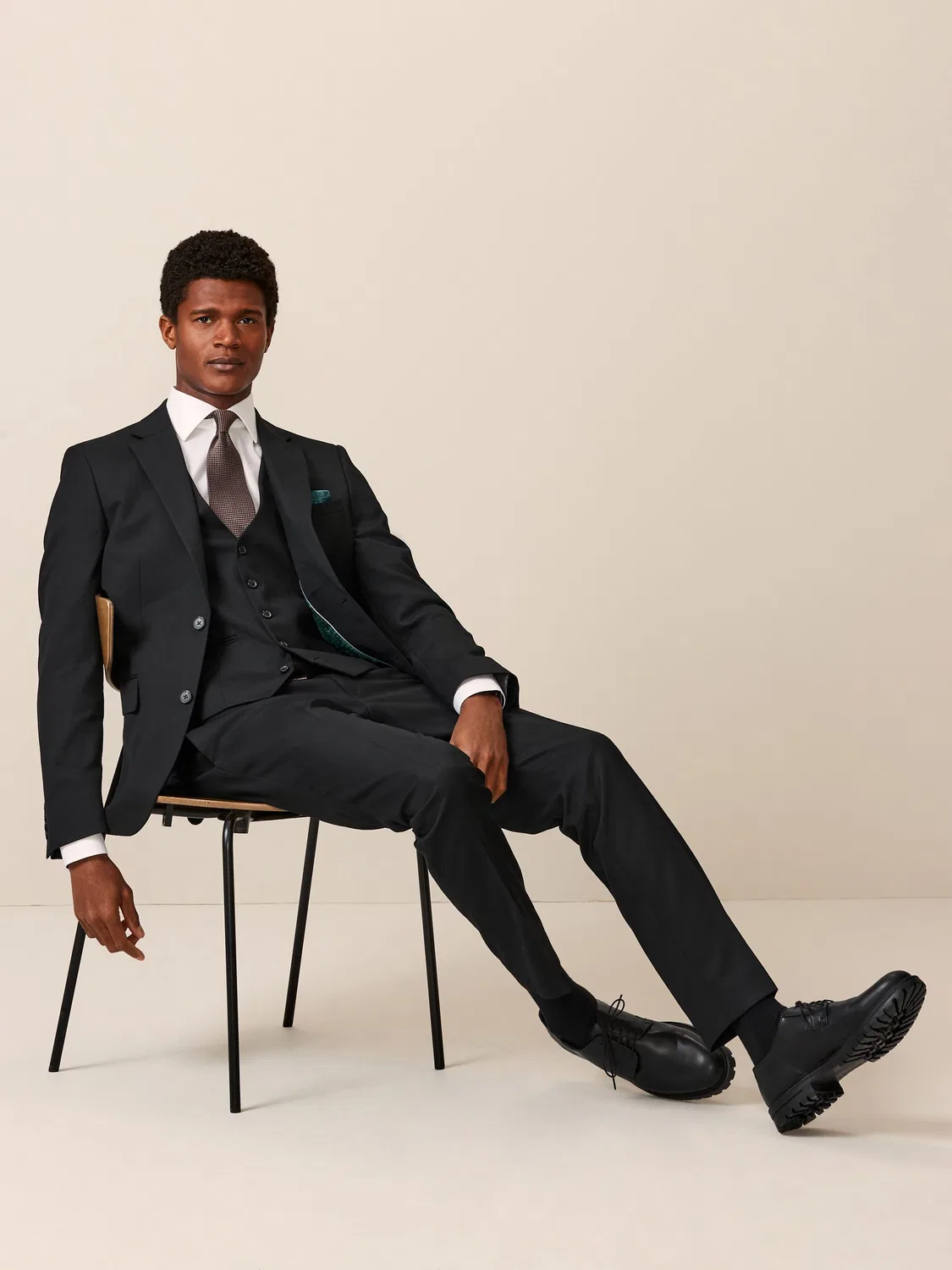 Пиджак костюмный Slim Fit Textured Next, черный — фото 2