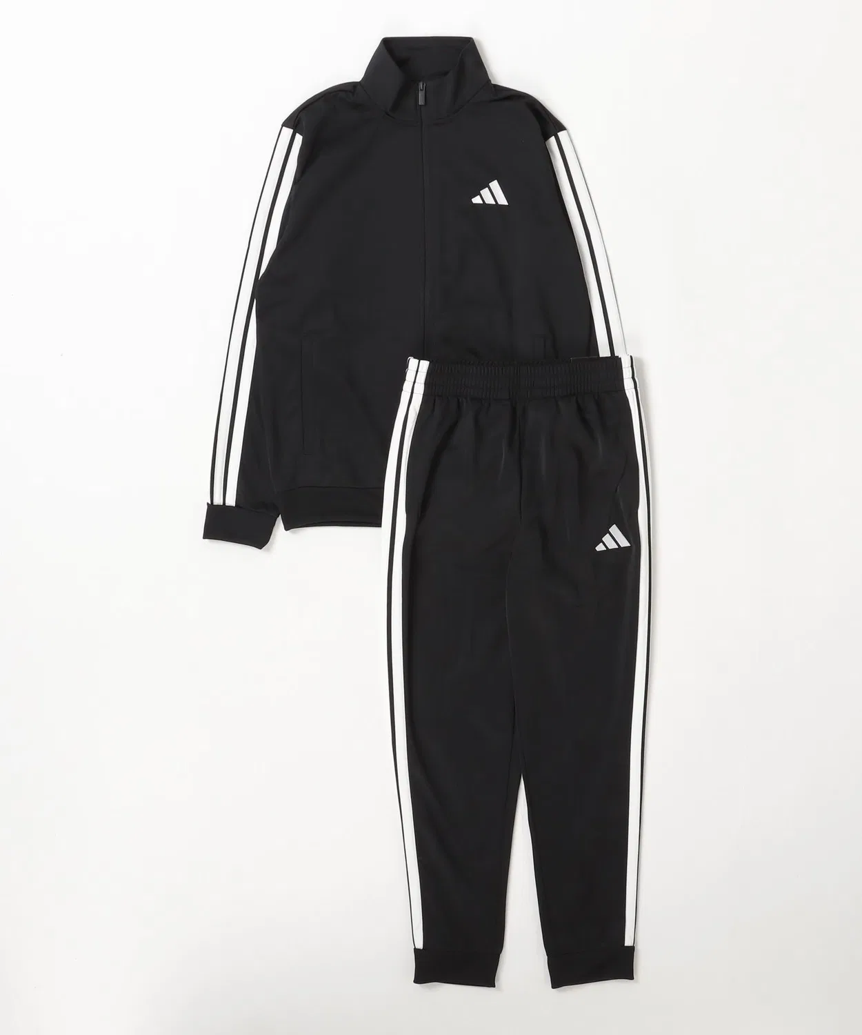 Мужской спортивный костюм с тремя полосками, трикотажный Adidas, Black