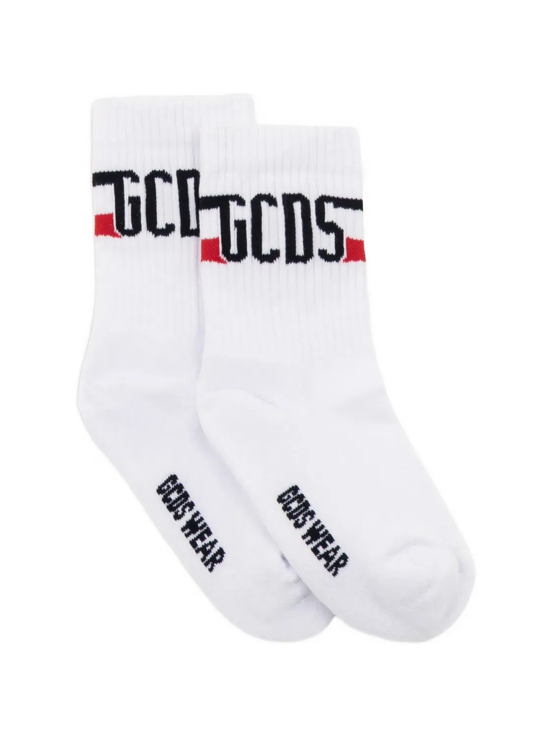 Носки в рубчик с логотипом Gcds, белый