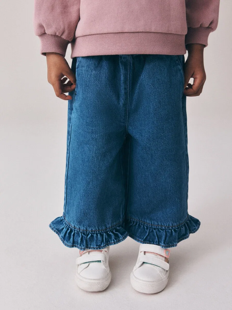 Джинсы Next Wide leg Jeans синего цвета — фото 3