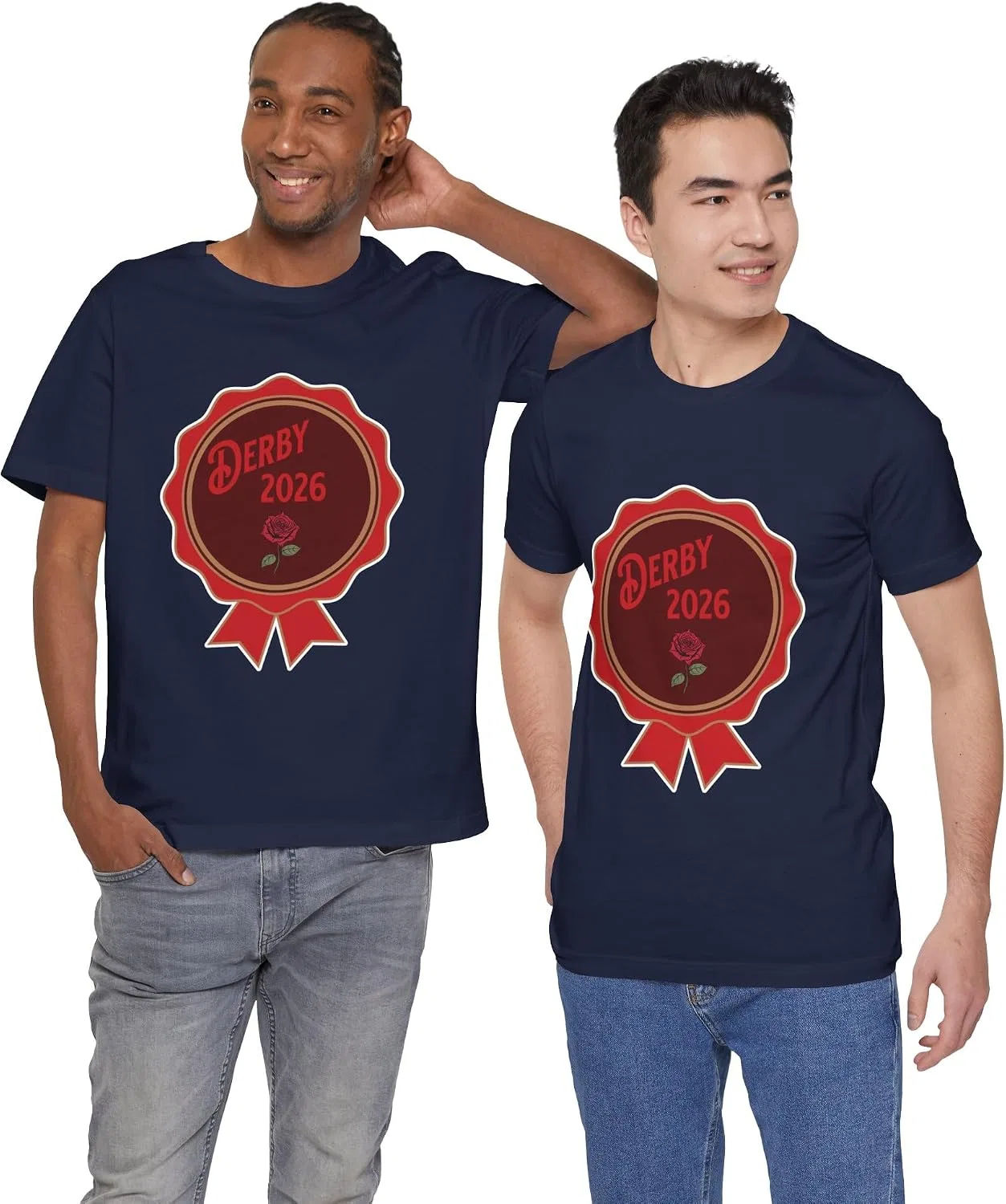 Мужская футболка с вышивкой Derby 2026 Bella+canvas, Navy — фото 2