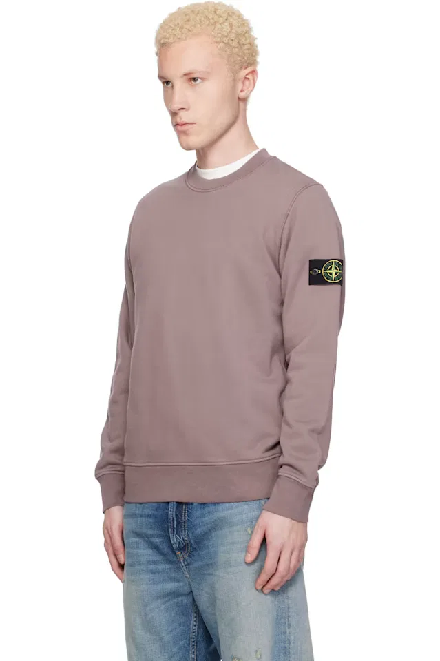 Фиолетовый свитшот из органического хлопка с начесом Stone Island — фото 4