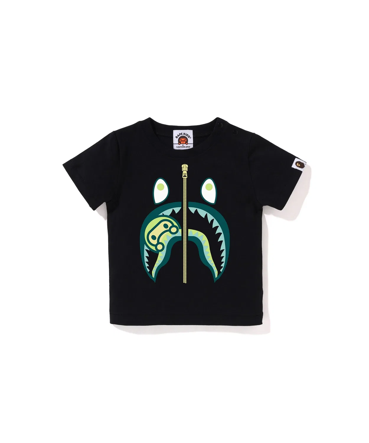 Детская футболка с коротким рукавом COLORS MILO SHARK A BATHING APE, Black/Green