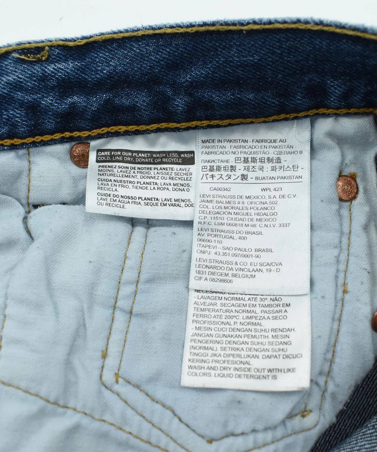 Мужские джинсы Levi's 501, прямые, синие — фото 4