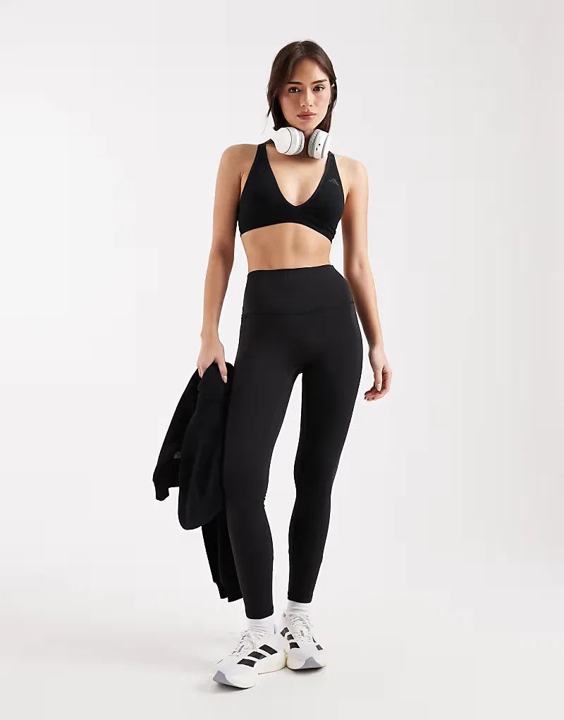 Спортивный бюстгальтер Adidas Performance Workout Essentials Knit Light Support Bra, черный — фото 4