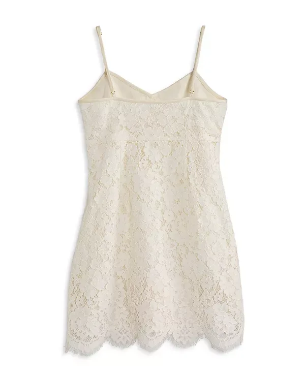 Миниатюрное платье-лесенка для подростков - для детей постарше Loveshackfancy, Ivory — фото 2
