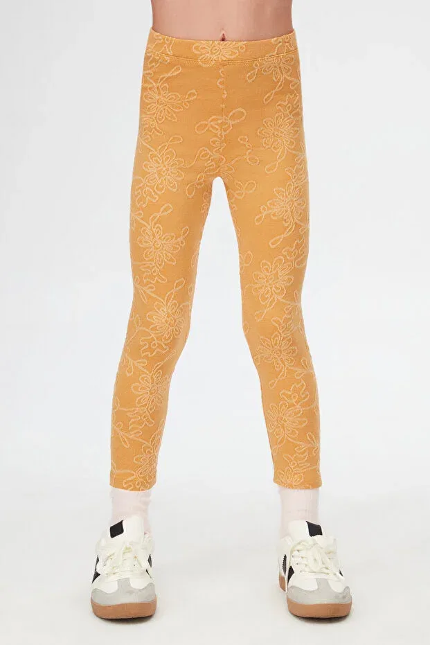 Детские леггинсы для девочек с принтом Lovetti, Light Mustard — фото 2