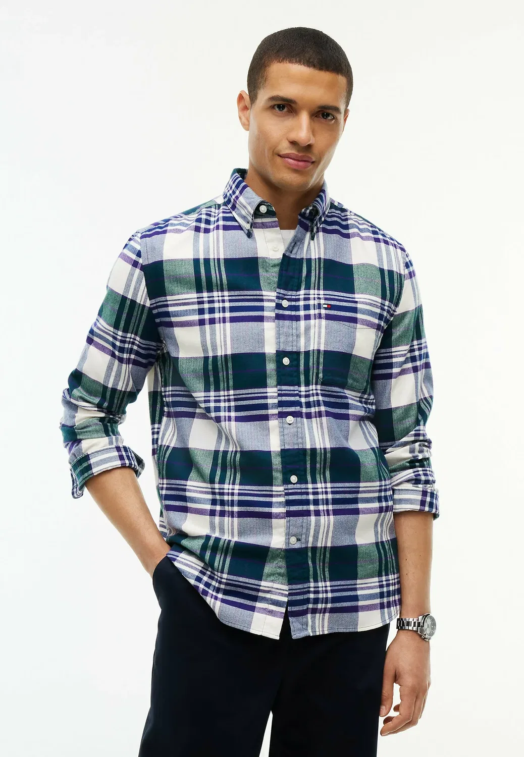 Рубашка Hero flannel tartn chck rf shirt - shirt Tommy Hilfiger, Ornamental Green Check