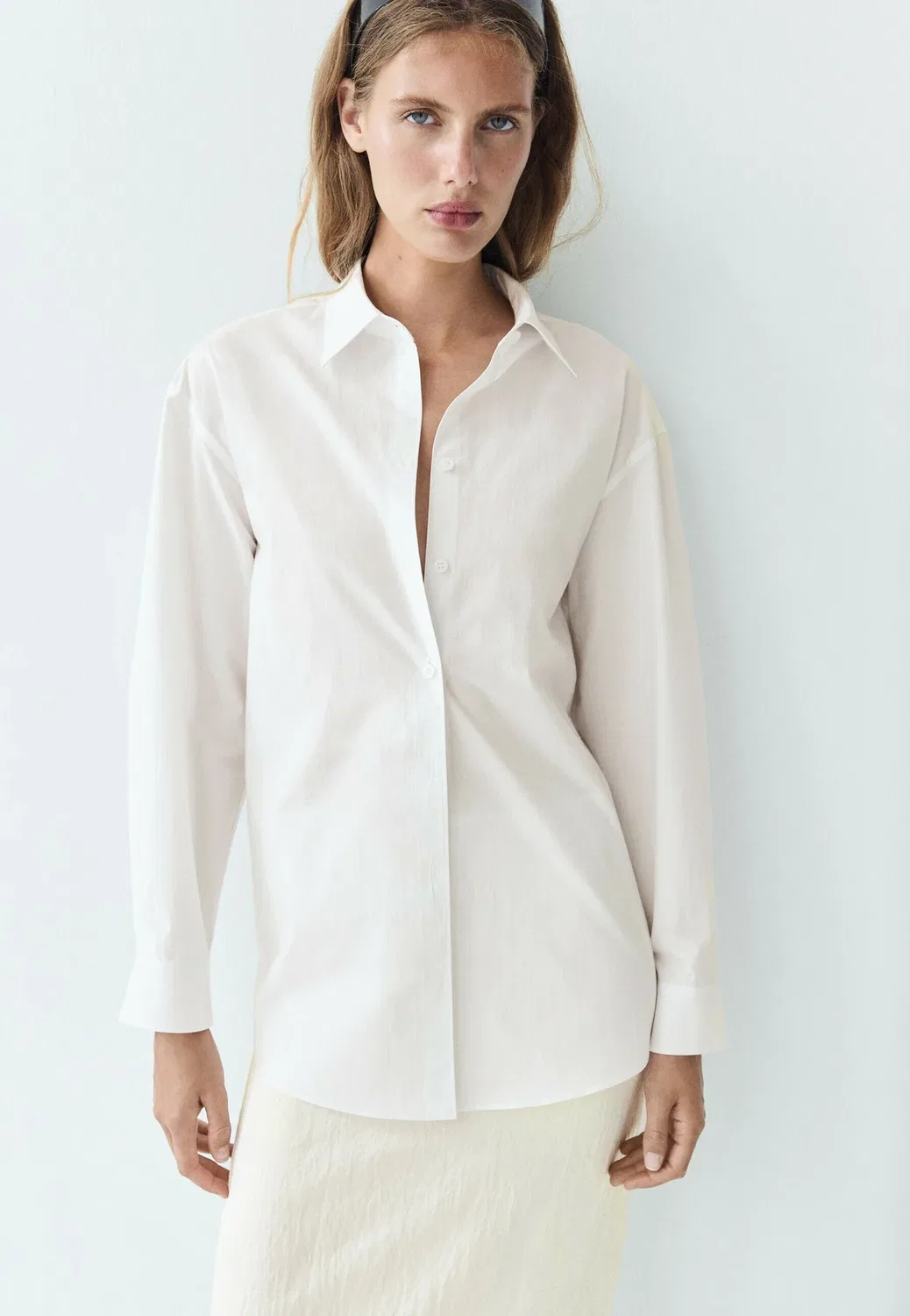 Блузка на пуговицах Massimo Dutti, White