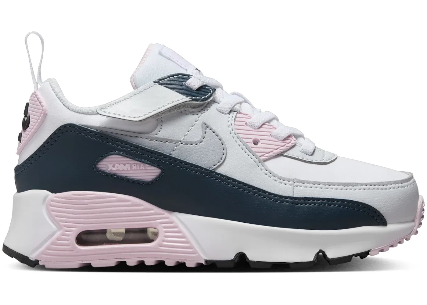 Детские кроссовки с системой EasyOn Nike Air Max 90 EasyOn Nike, White/Pink Foam/Armory Navy/Wolf Grey