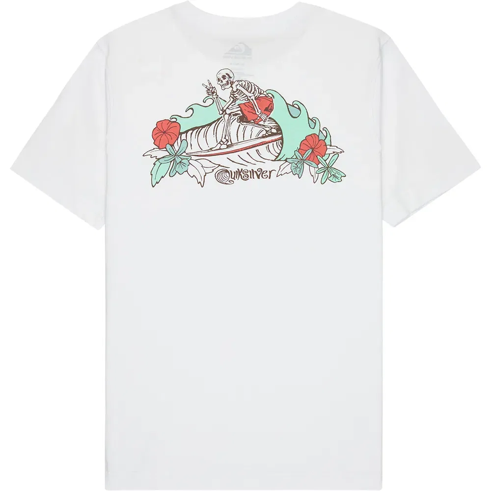 Детская футболка с принтом Skeleton Ride Quiksilver, White — фото 2