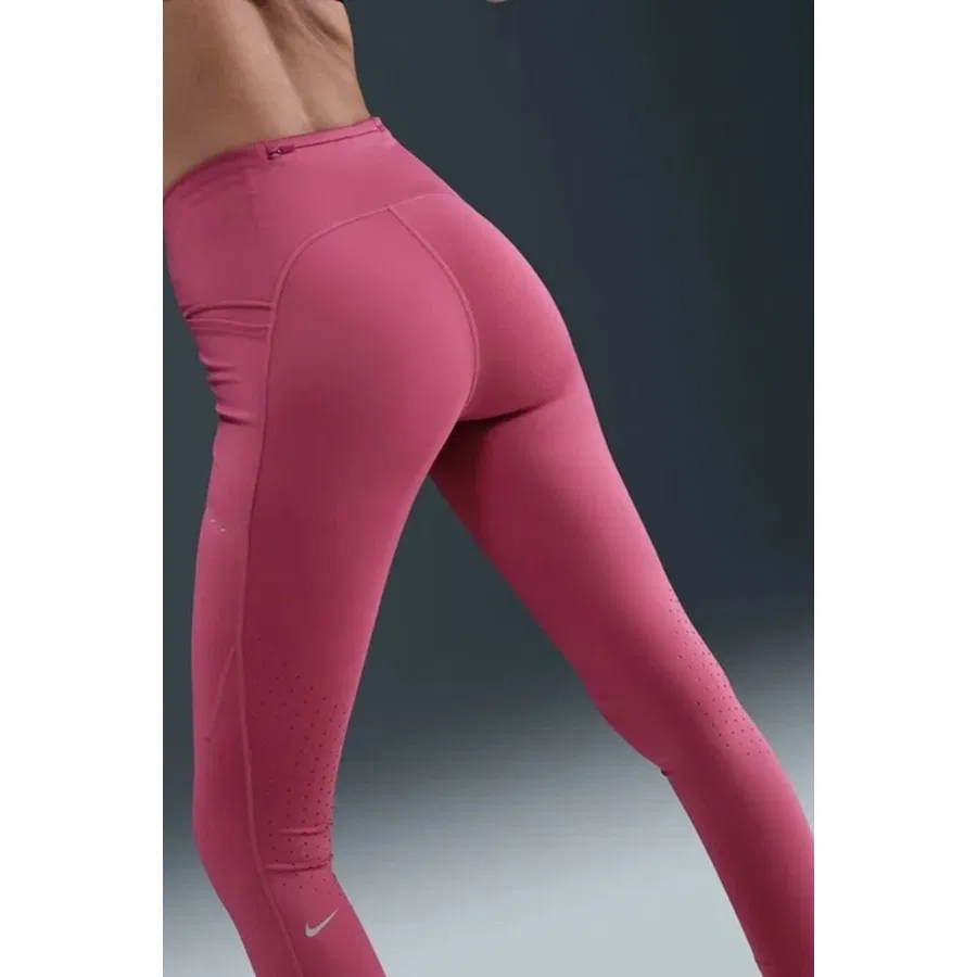 Леггинсы спортивные с высокой посадкой и карманами Nike Swift Dri Fit, Розовый — фото 2