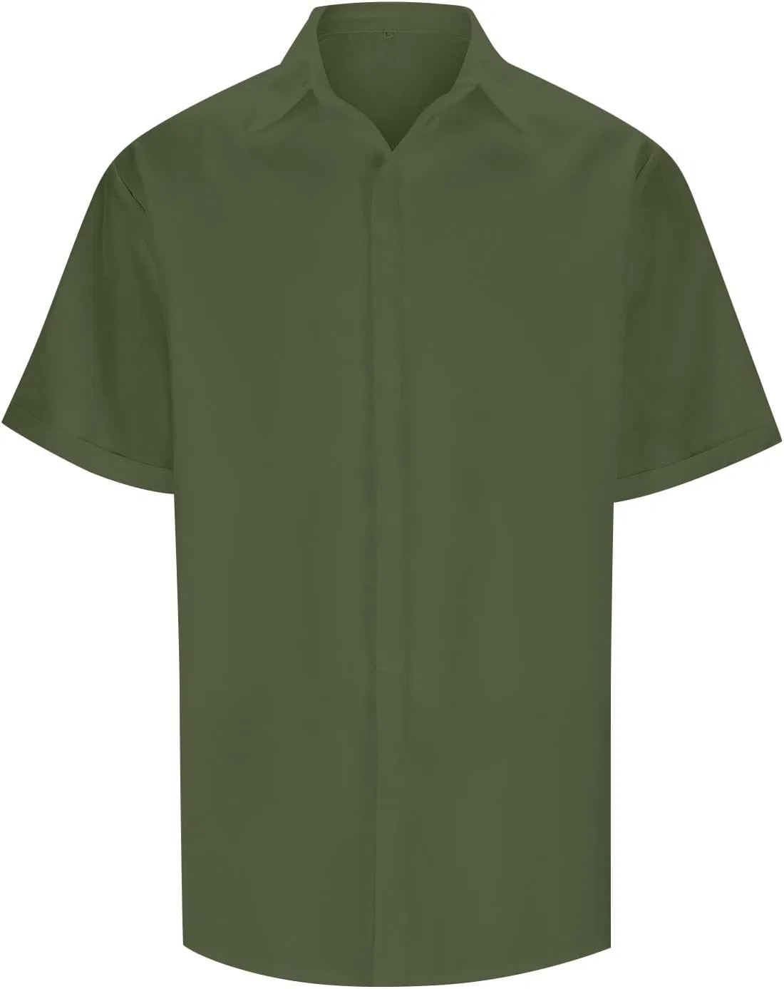 Мужская рубашка с коротким рукавом, хлопковая, B- Army Green