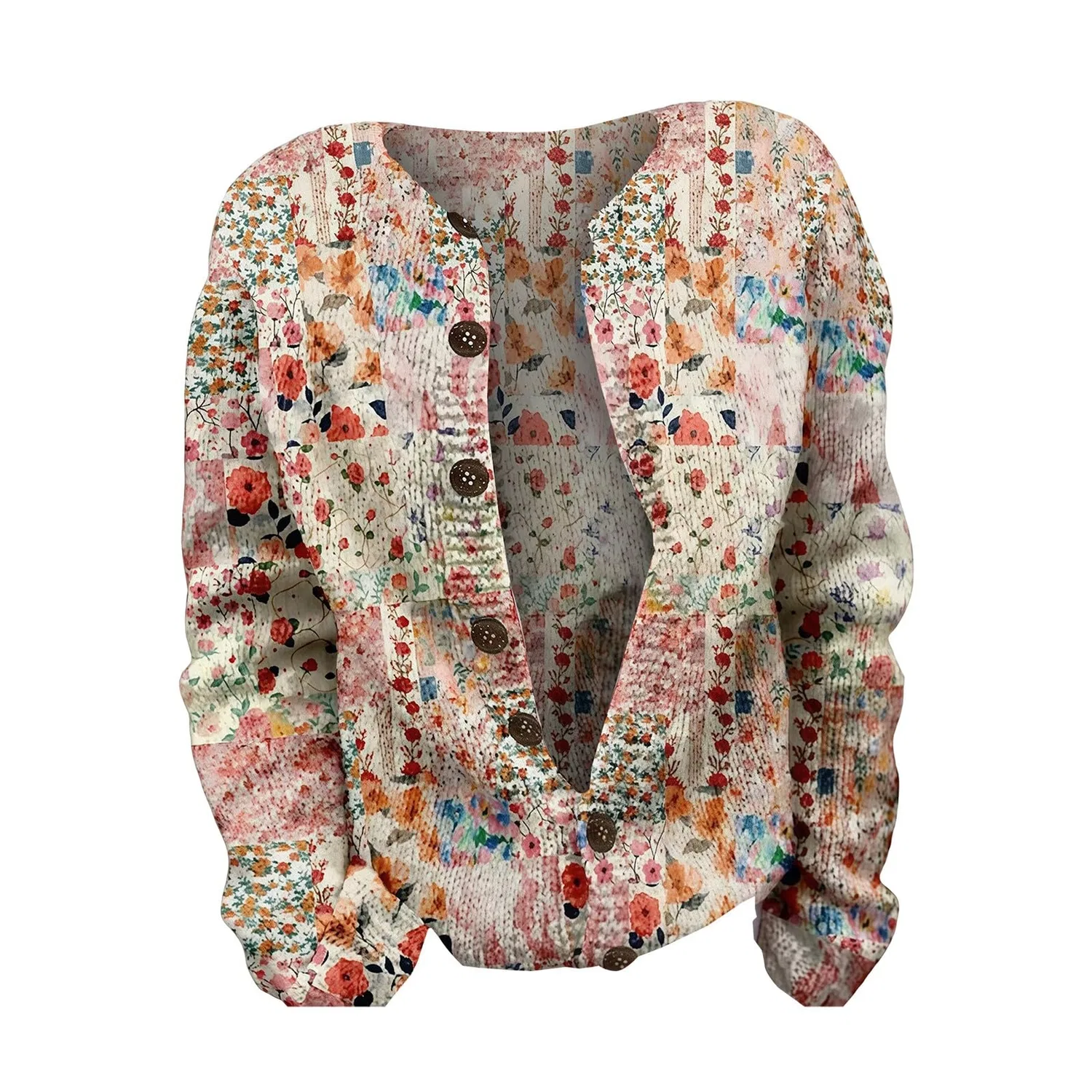 Женский кардиган с принтом Vintage Floral Print, Motivo 23 — фото 3