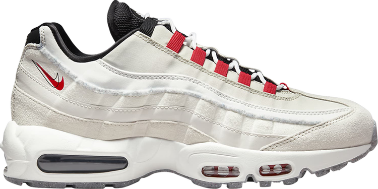 Кроссовки Nike Air Max 95 SE 'Double Swoosh - Light Bone Habanero Red', белый - фото