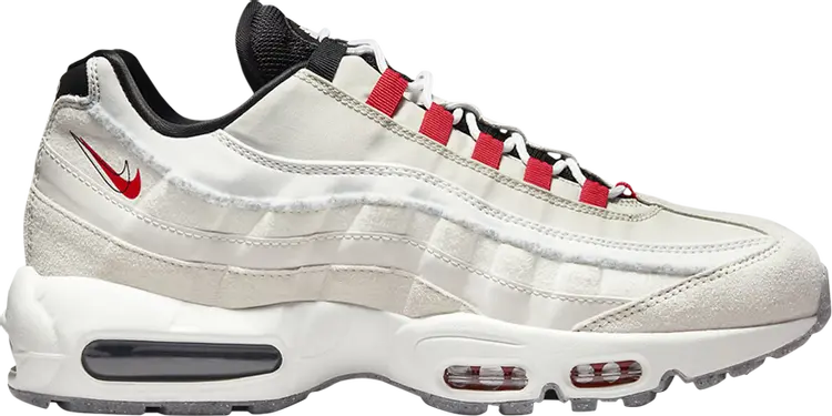 

Кроссовки Nike Air Max 95 SE 'Double Swoosh - Light Bone Habanero Red', белый, Белый;серый, Кроссовки Nike Air Max 95 SE 'Double Swoosh - Light Bone Habanero Red', белый