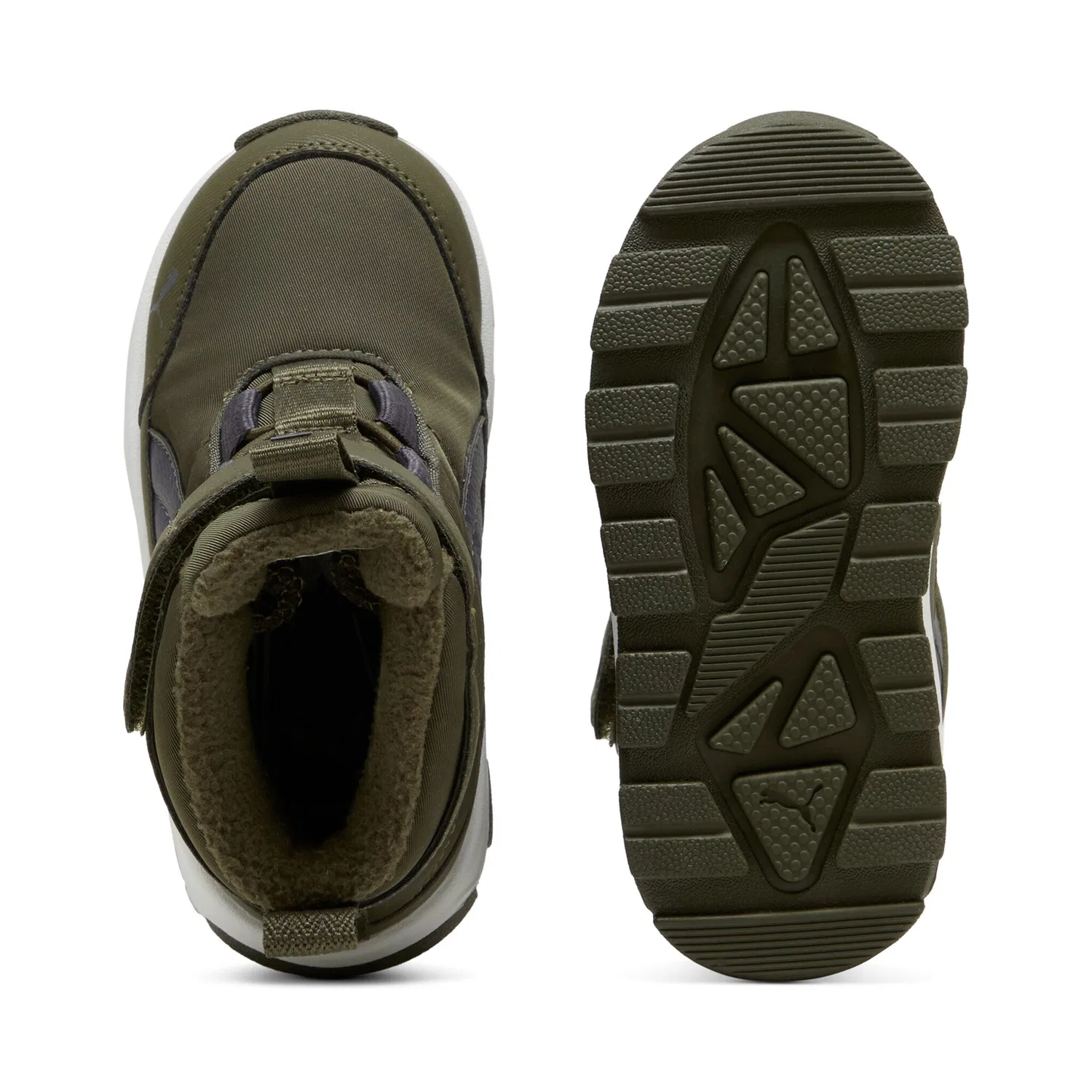 Детские зимние ботинки водонепроницаемые Evolve PUMA, Dark Olive/Galactic Gray/PUMA White — фото 4