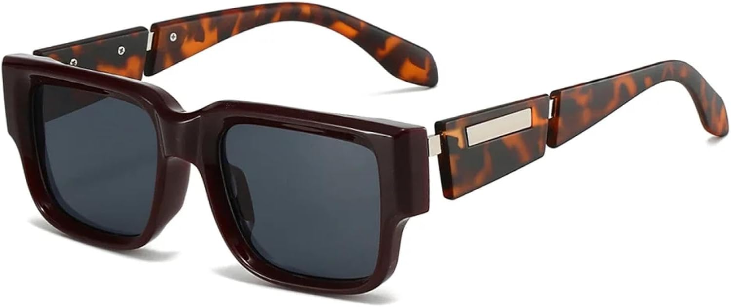 

Винтажные панк-солнцезащитные очки с леопардовым принтом для женщин, роскошная мода, летние солнцезащитные очки для мужчин с защитой от УФ-излучения UV400 TKKTLLT, Red Black