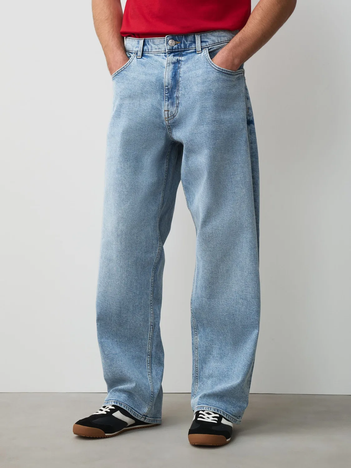 Джинсы свободного кроя Bleach Blue Denim Next, голубой
