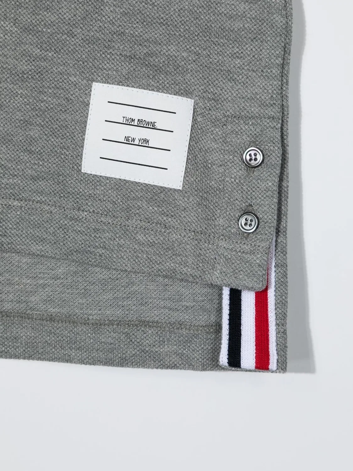 Классическая футболка-поло с коротким рукавом Thom Browne, серый — фото 2