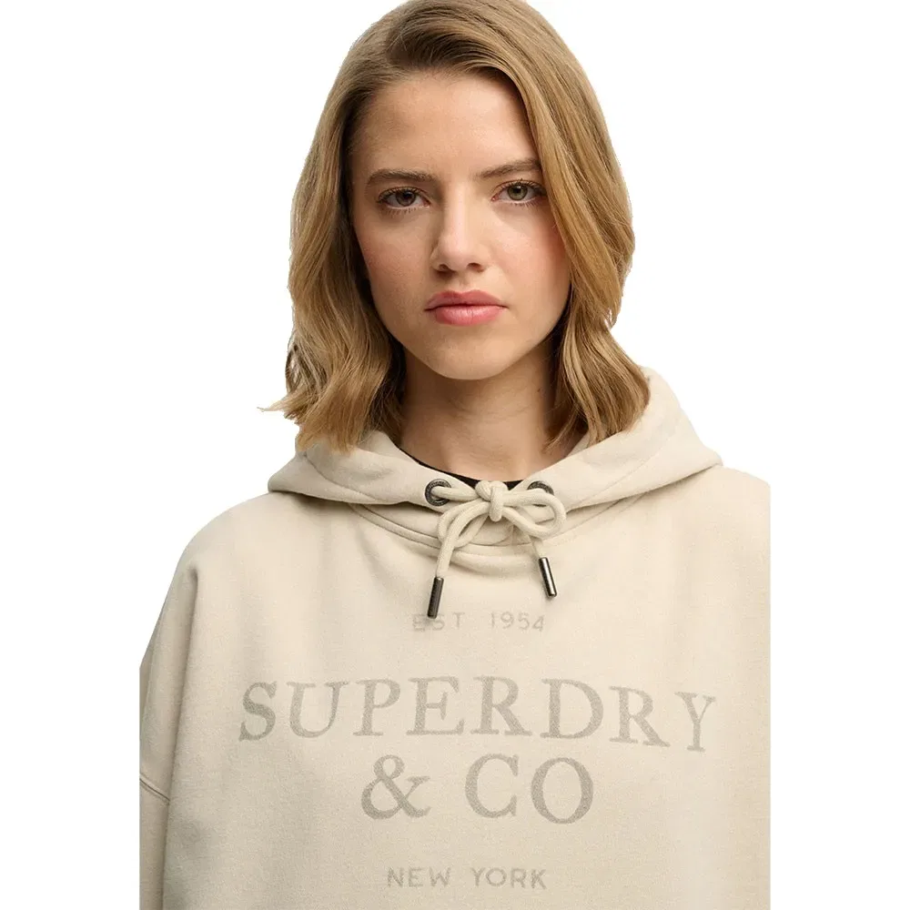 Худи Superdry Luxe Casual Relaxed, бежевый — фото 3